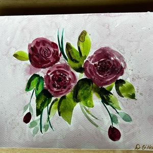 Beautiful Handpainted watercolour flowers